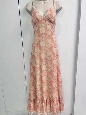 VTG Arjon California Maxi Sundress Prairie Tiered Gown